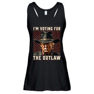 IM Voting For The Outlaw Wanted For President Trump 2024 Ladies Essential Flowy Tank