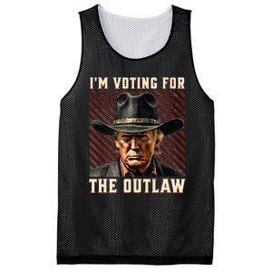 IM Voting For The Outlaw Wanted For President Trump 2024 Mesh Reversible Basketball Jersey Tank