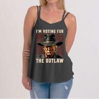 IM Voting For The Outlaw Wanted For President Trump 2024 Women's Strappy Tank