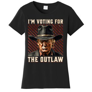 IM Voting For The Outlaw Wanted For President Trump 2024 Women's T-Shirt