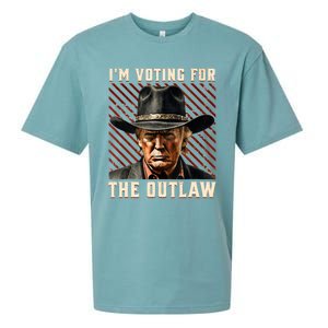 IM Voting For The Outlaw Wanted For President Trump 2024 Sueded Cloud Jersey T-Shirt