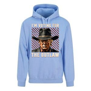 IM Voting For The Outlaw Wanted For President Trump 2024 Unisex Surf Hoodie