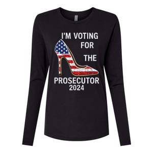 Im Voting For The Prosecutor High Heel Stilettos Us Flag Womens Cotton Relaxed Long Sleeve T-Shirt