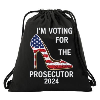 Im Voting For The Prosecutor High Heel Stilettos Us Flag Drawstring Bag