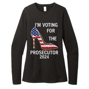 Im Voting For The Prosecutor High Heel Stilettos Us Flag Womens CVC Long Sleeve Shirt