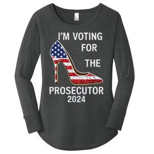 Im Voting For The Prosecutor High Heel Stilettos Us Flag Women's Perfect Tri Tunic Long Sleeve Shirt