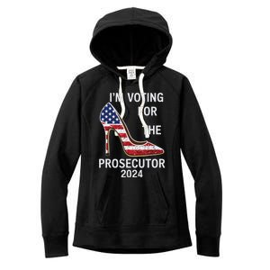 Im Voting For The Prosecutor High Heel Stilettos Us Flag Women's Fleece Hoodie