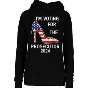 Im Voting For The Prosecutor High Heel Stilettos Us Flag Womens Funnel Neck Pullover Hood