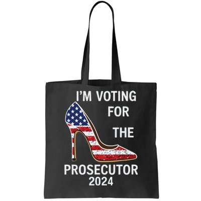 Im Voting For The Prosecutor High Heel Stilettos Us Flag Tote Bag