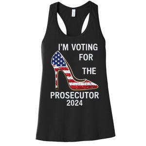 Im Voting For The Prosecutor High Heel Stilettos Us Flag Women's Racerback Tank