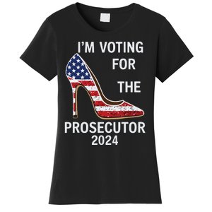 Im Voting For The Prosecutor High Heel Stilettos Us Flag Women's T-Shirt