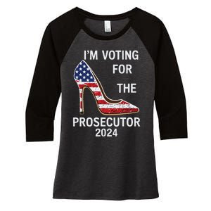 Im Voting For The Prosecutor High Heel Stilettos Us Flag Women's Tri-Blend 3/4-Sleeve Raglan Shirt