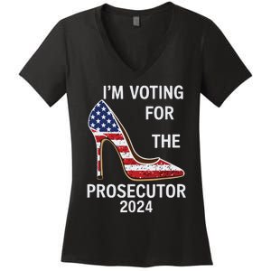 Im Voting For The Prosecutor High Heel Stilettos Us Flag Women's V-Neck T-Shirt