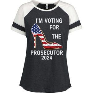 Im Voting For The Prosecutor High Heel Stilettos Us Flag Enza Ladies Jersey Colorblock Tee