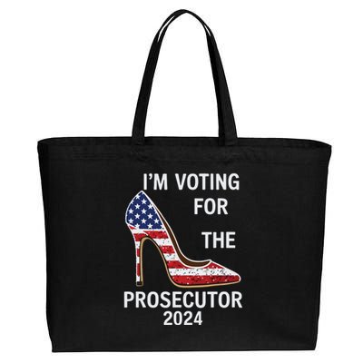 Im Voting For The Prosecutor High Heel Stilettos Us Flag Cotton Canvas Jumbo Tote