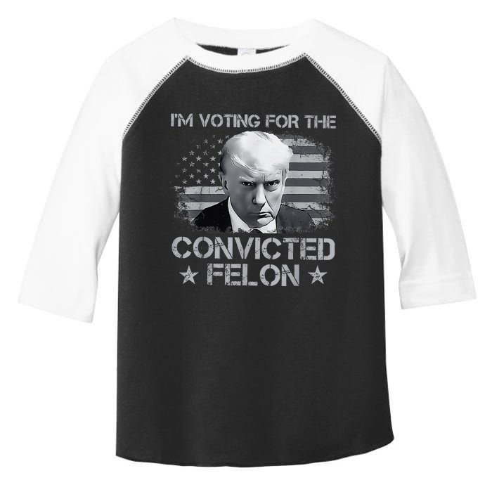 IM Voting For The Convicted Fellon 2024 Us Flag Protrump Toddler Fine Jersey T-Shirt