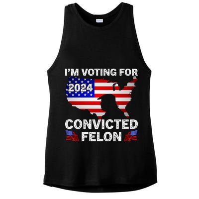Im Voting For The Convicted Felon Trump 2024 Ladies PosiCharge Tri-Blend Wicking Tank