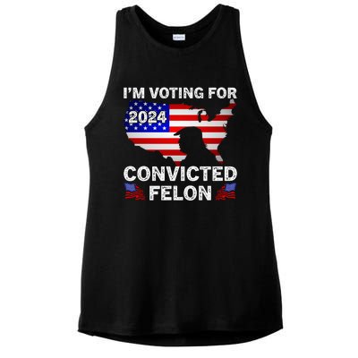 Im Voting For The Convicted Felon Trump 2024 Ladies PosiCharge Tri-Blend Wicking Tank