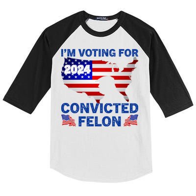 Im Voting For The Convicted Felon Trump 2024 Kids Colorblock Raglan Jersey