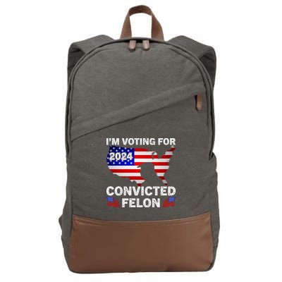 Im Voting For The Convicted Felon Trump 2024 Cotton Canvas Backpack
