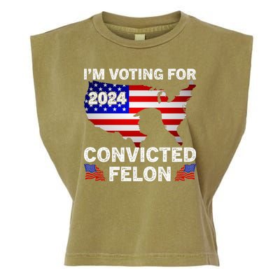Im Voting For The Convicted Felon Trump 2024 Garment-Dyed Women's Muscle Tee