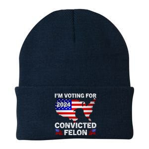 Im Voting For The Convicted Felon Trump 2024 Knit Cap Winter Beanie