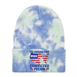 Im Voting For The Convicted Felon Trump 2024 Tie Dye 12in Knit Beanie