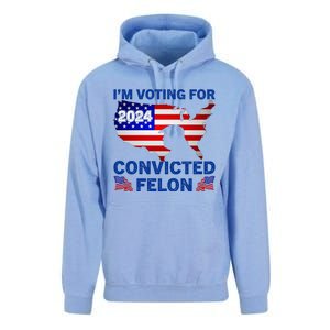 Im Voting For The Convicted Felon Trump 2024 Unisex Surf Hoodie