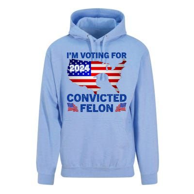 Im Voting For The Convicted Felon Trump 2024 Unisex Surf Hoodie