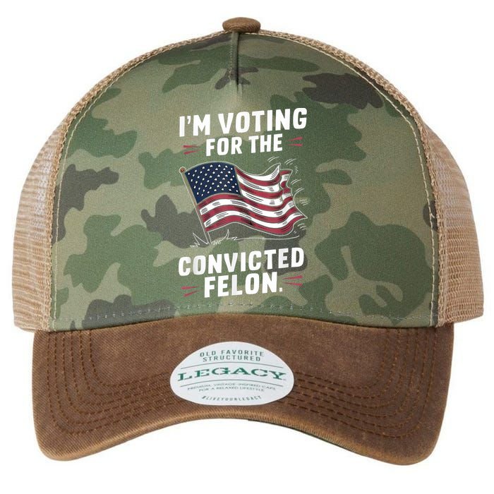 Im Voting For A Felon In 2024 Us Flag Convicted Felon Legacy Tie Dye Trucker Hat