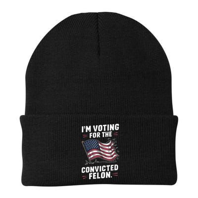Im Voting For A Felon In 2024 Us Flag Convicted Felon Beanie