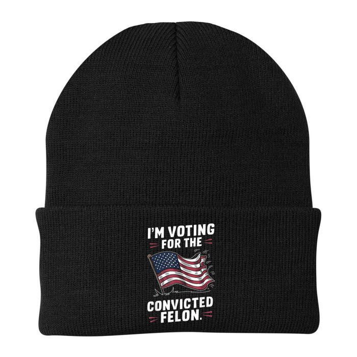 Im Voting For A Felon In 2024 Us Flag Convicted Felon Beanie