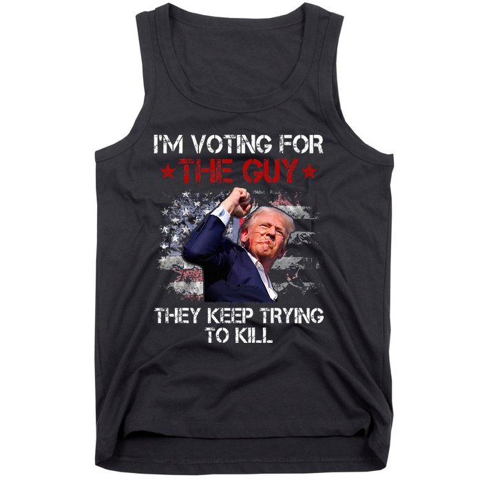 IM Voting For The Guy They Keep Trying To Kill 2024 Us Flag Tank Top