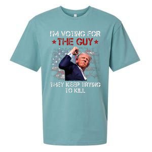 IM Voting For The Guy They Keep Trying To Kill 2024 Us Flag Sueded Cloud Jersey T-Shirt