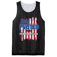 I Voted For The Felon; Funny Republican Trump 2024 I Voted Mesh Reversible Basketball Jersey Tank