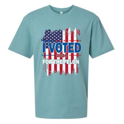 I Voted For The Felon; Funny Republican Trump 2024 I Voted Sueded Cloud Jersey T-Shirt