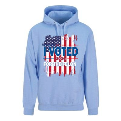 I Voted For The Felon; Funny Republican Trump 2024 I Voted Unisex Surf Hoodie