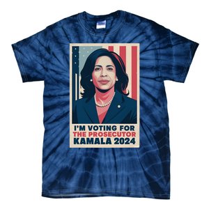 Im Voting For The Prosecutor Kamala 2024 Usa Flag Background Tie-Dye T-Shirt