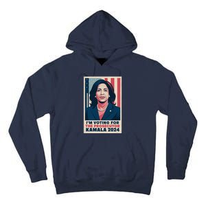 Im Voting For The Prosecutor Kamala 2024 Usa Flag Background Tall Hoodie