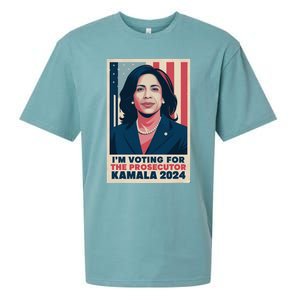 Im Voting For The Prosecutor Kamala 2024 Usa Flag Background Sueded Cloud Jersey T-Shirt