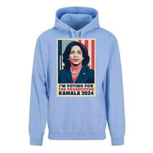 Im Voting For The Prosecutor Kamala 2024 Usa Flag Background Unisex Surf Hoodie