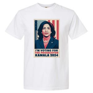 Im Voting For The Prosecutor Kamala 2024 Usa Flag Background Garment-Dyed Heavyweight T-Shirt