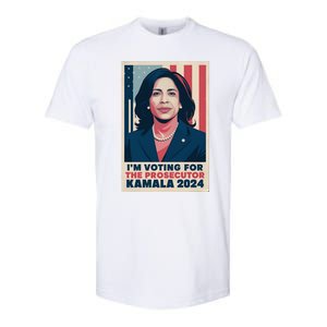 Im Voting For The Prosecutor Kamala 2024 Usa Flag Background Softstyle CVC T-Shirt