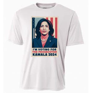 Im Voting For The Prosecutor Kamala 2024 Usa Flag Background Cooling Performance Crew T-Shirt