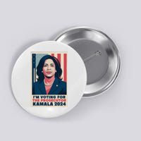 Im Voting For The Prosecutor Kamala 2024 Usa Flag Background Button