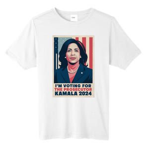 Im Voting For The Prosecutor Kamala 2024 Usa Flag Background Tall Fusion ChromaSoft Performance T-Shirt