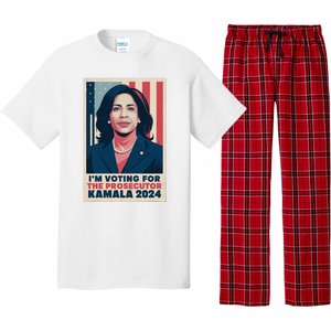 Im Voting For The Prosecutor Kamala 2024 Usa Flag Background Pajama Set