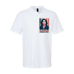 Im Voting For The Prosecutor Kamala 2024 Usa Flag Background Softstyle Adult Sport Polo