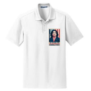 Im Voting For The Prosecutor Kamala 2024 Usa Flag Background Dry Zone Grid Polo