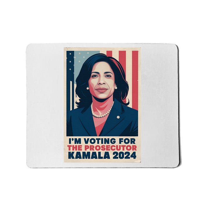 Im Voting For The Prosecutor Kamala 2024 Usa Flag Background Mousepad